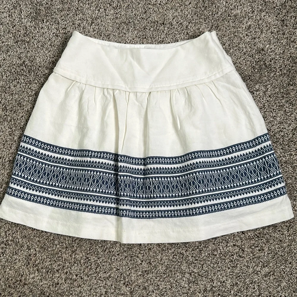 J crew cotton skyline in cabana jaguard mini skirt size 2